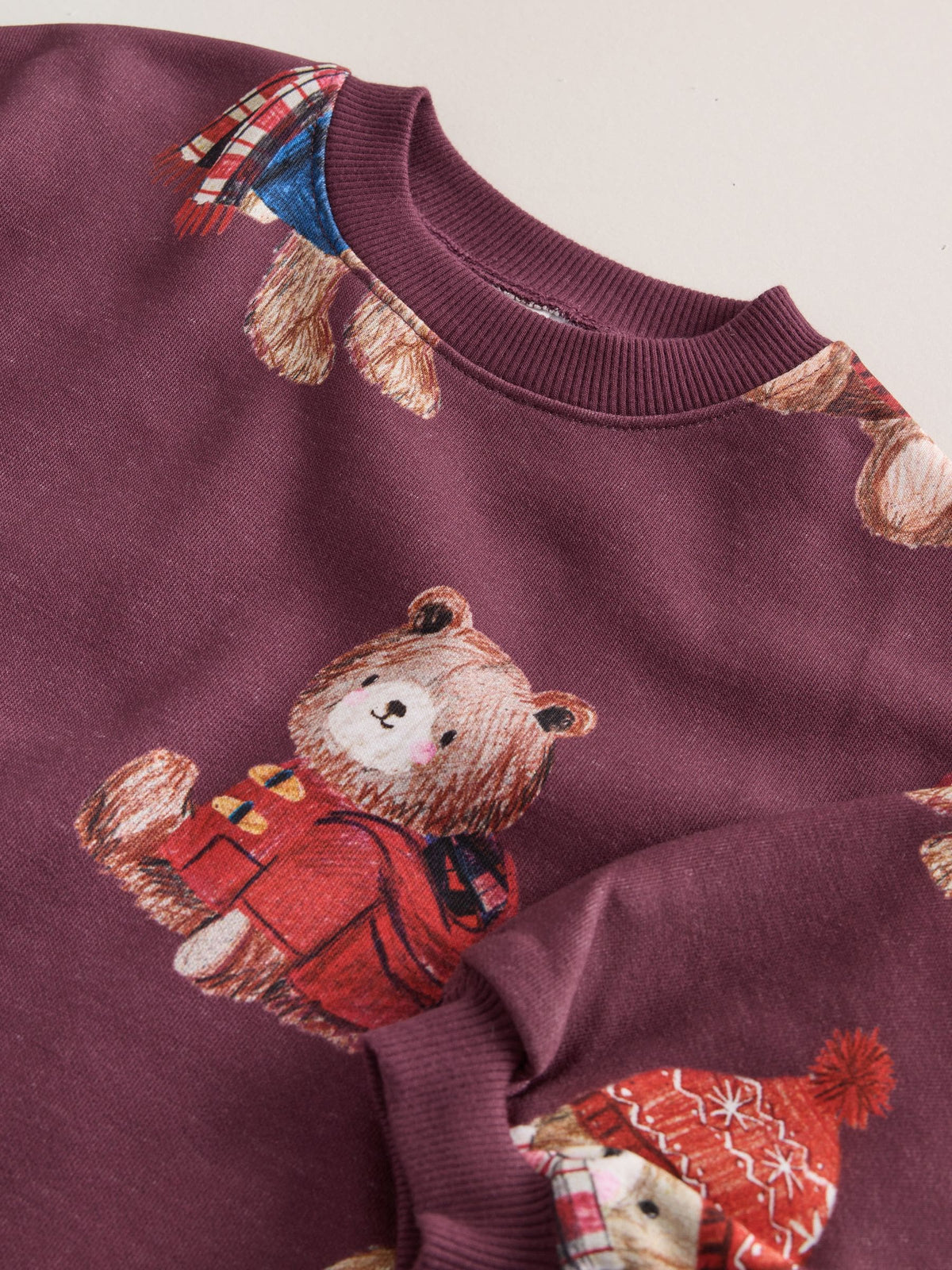 Dsiney Kidz - Burgundy Red Bear Long Sleeve Sweat Dress (3mths-7yrs) image 8
