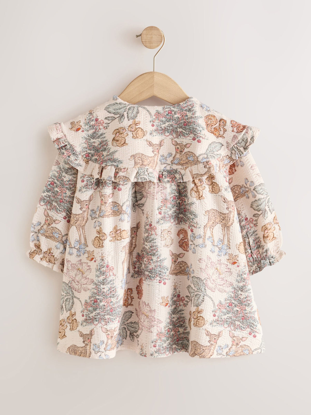 Dsiney Kidz - Cream Christmas Long Sleeve Collar Dress (3mths-7yrs) image 6