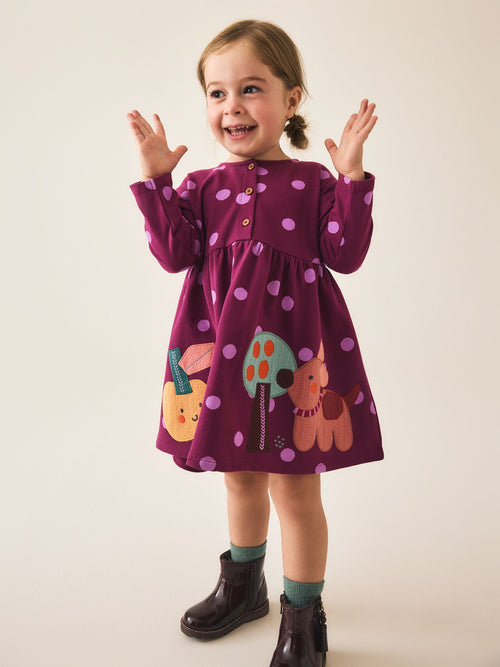 Dsiney Kidz - Berry Pink Long Sleeve Dress (3mths-7yrs) image 1