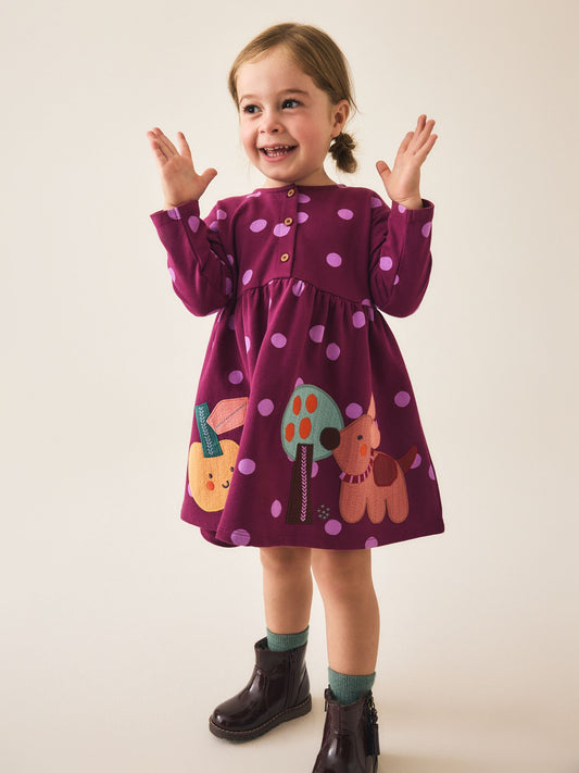 Dsiney Kidz - Berry Pink Long Sleeve Dress (3mths-7yrs) image 1