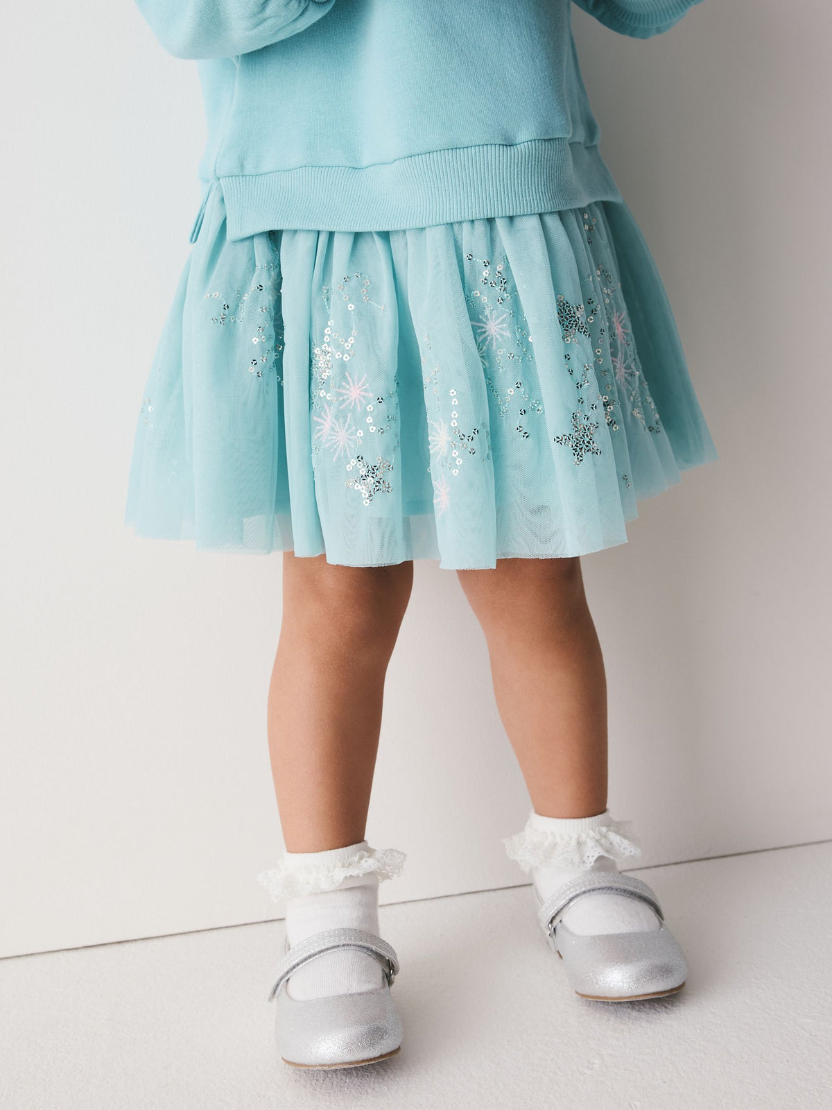 Pale Blue Long Sleeve Sweat Mesh Dress (3mths-7yrs) - image 4