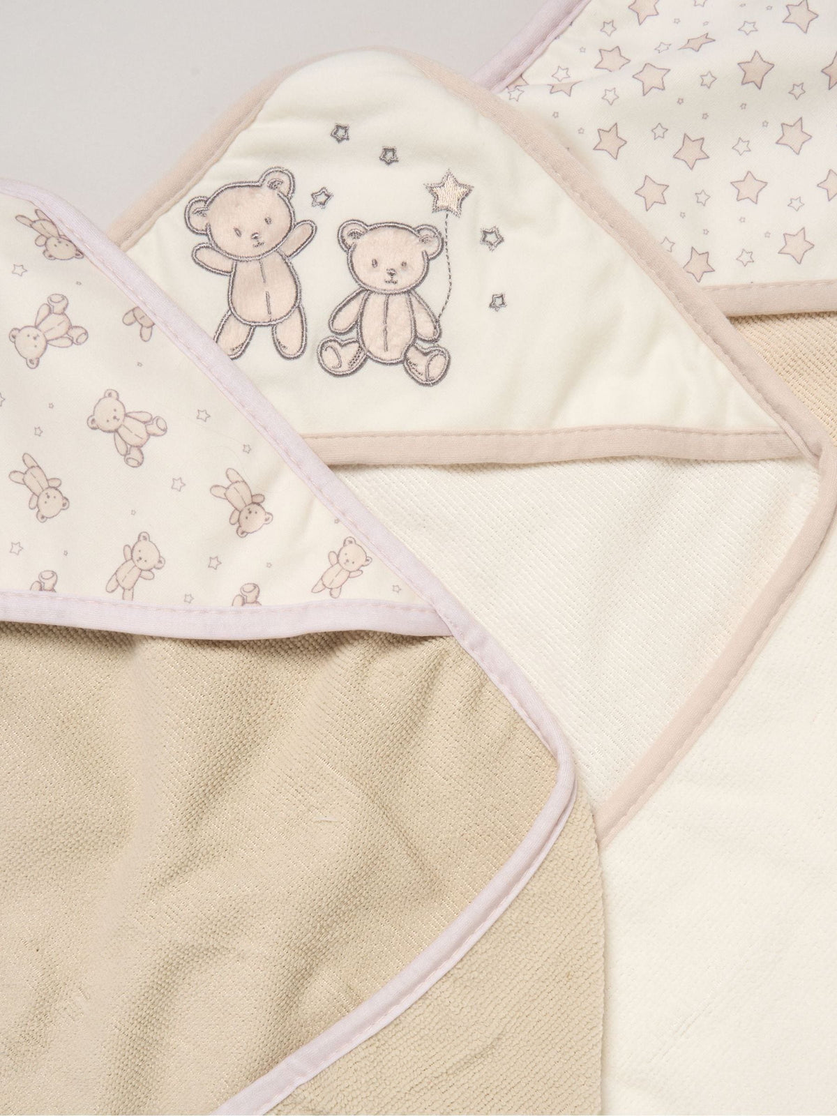 Rock-A-Bye Baby Boutique Beige/Cream Hooded Towels And Wash Cloth Set 3 Pack - image 2