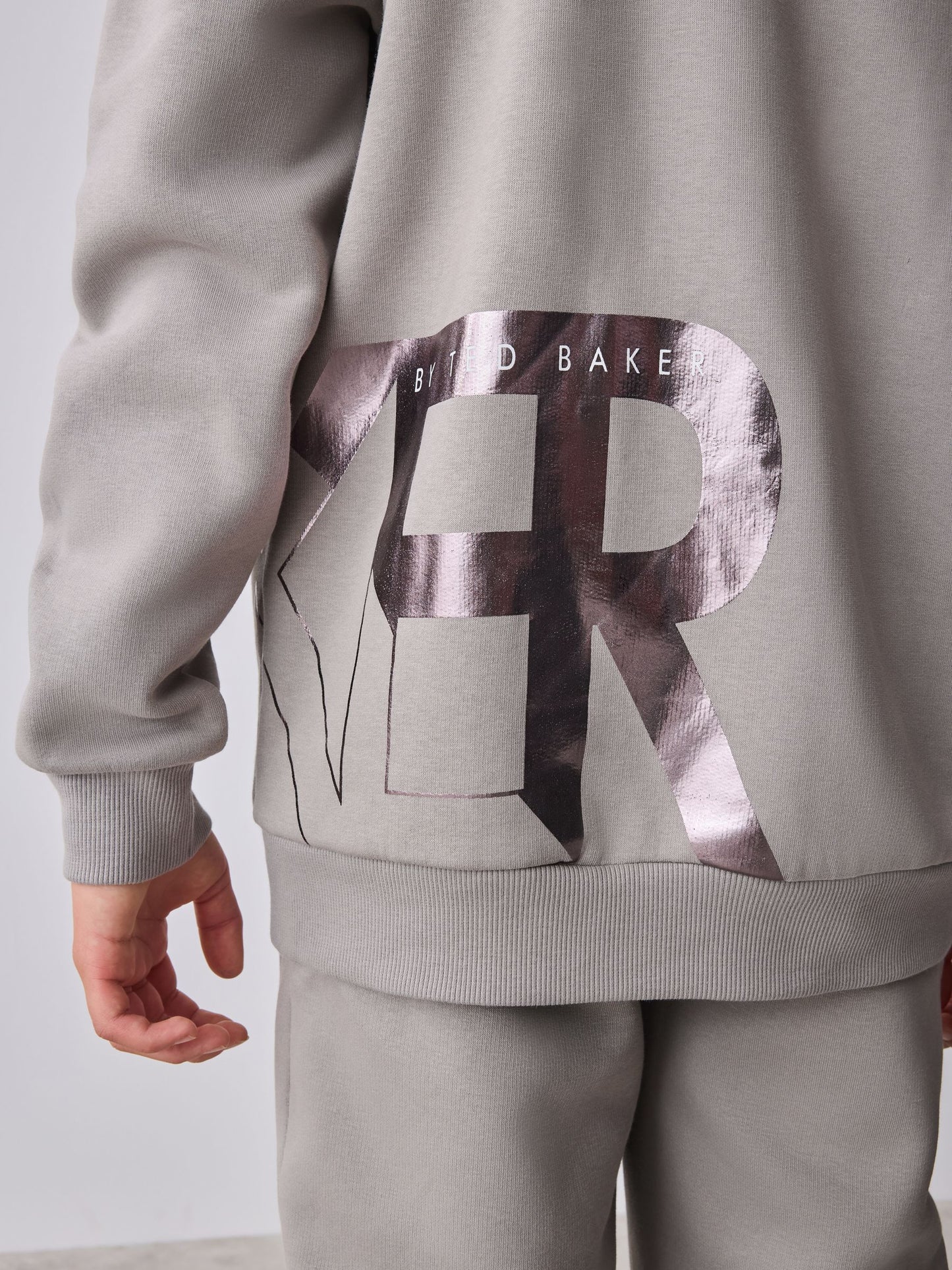 Dsiney Kidz - Baker by Ted Baker Charcoal Grey Oversized Graphic Sweatshirt and Joggers Set image 6