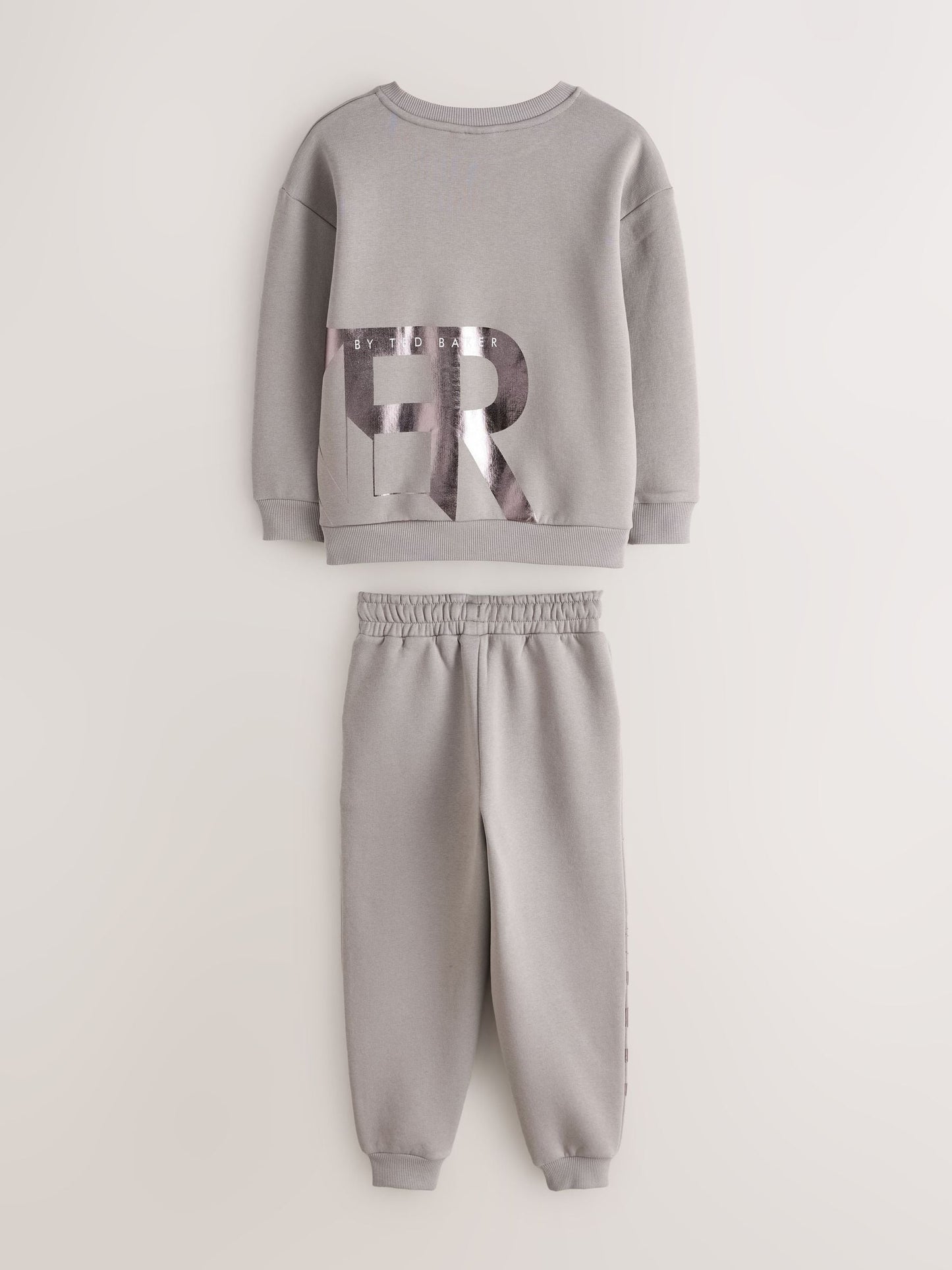 Dsiney Kidz - Baker by Ted Baker Charcoal Grey Oversized Graphic Sweatshirt and Joggers Set image 8
