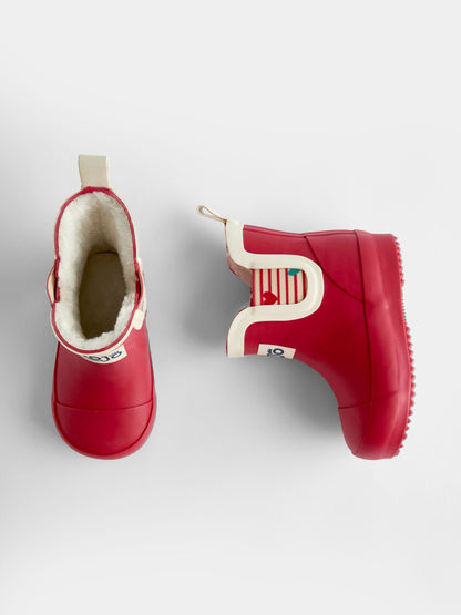 JoJo Maman Bébé Red Heart Cosy Lined Ankle Wellies - image 4
