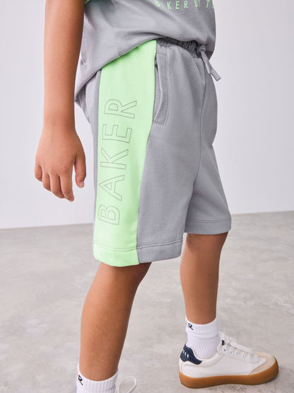 Baker by Ted Baker Green/Grey Colourblock T-Shirt and Shorts Set image 3