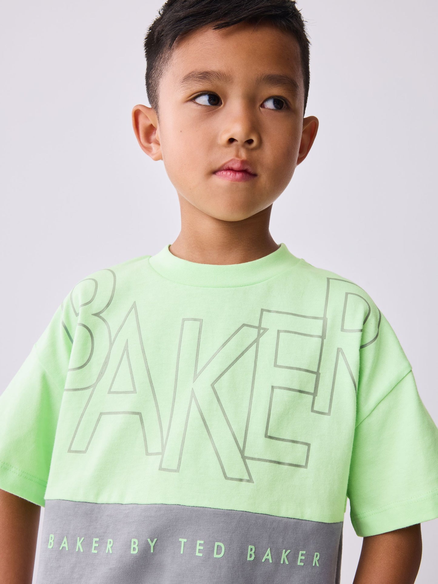 Baker by Ted Baker Green/Grey Colourblock T-Shirt and Shorts Set image 4