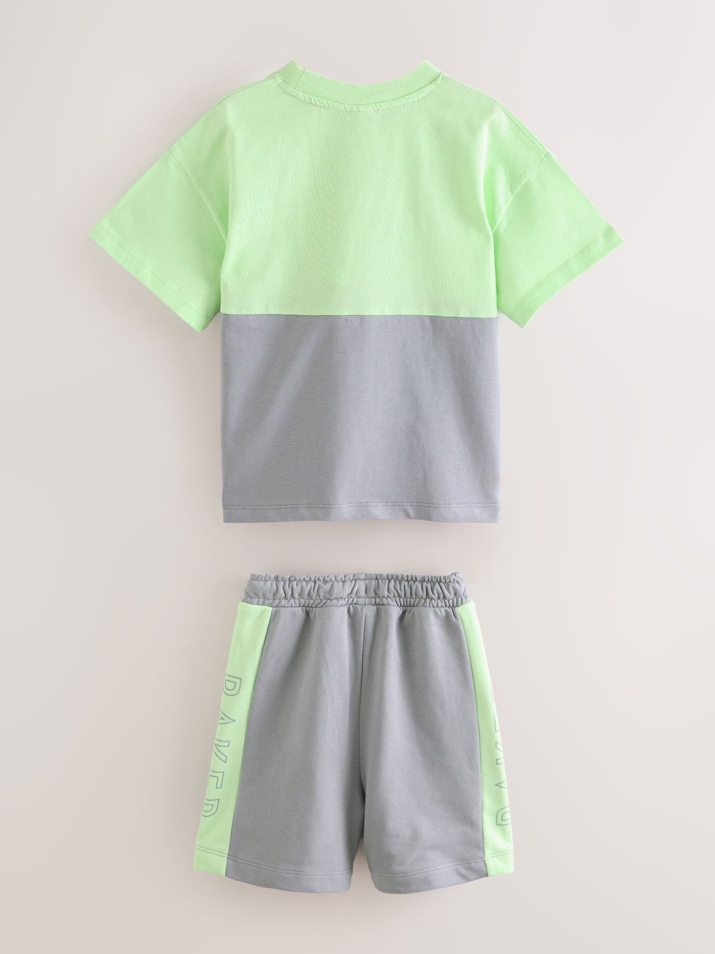 Baker by Ted Baker Green/Grey Colourblock T-Shirt and Shorts Set image 7