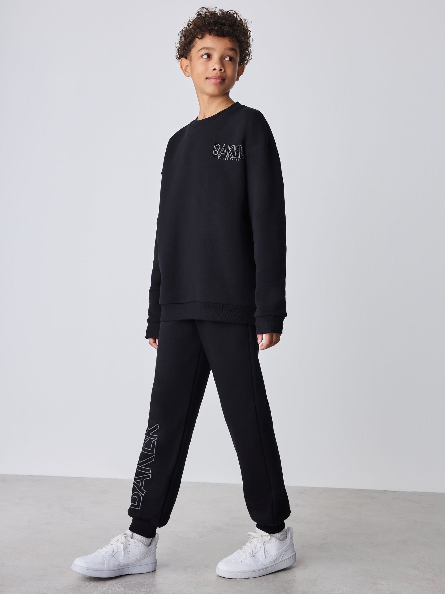 Dsiney Kidz - Baker by Ted Baker Black Foil Oversized Graphic Sweatshirt and Joggers Set image 1