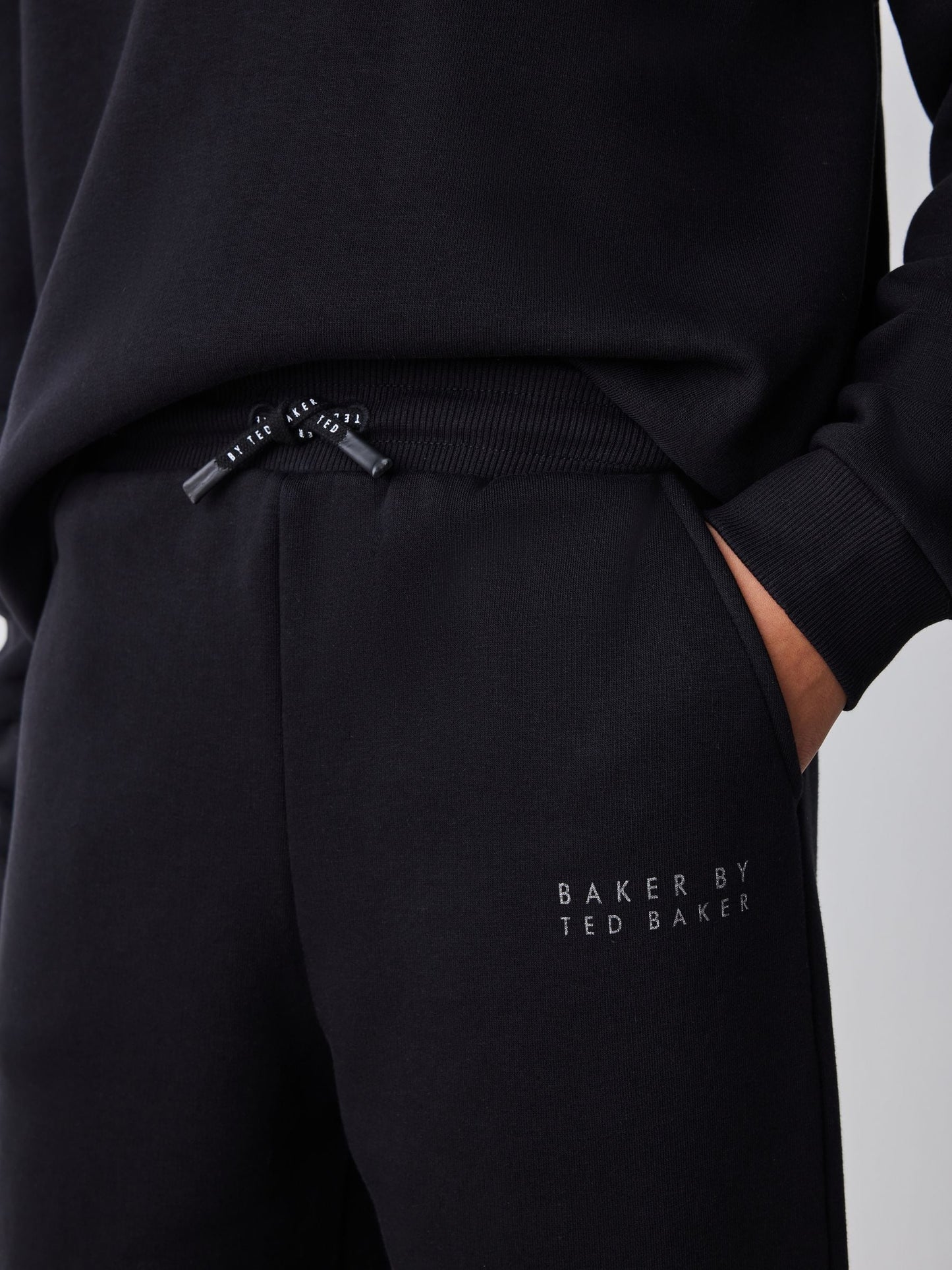 Dsiney Kidz - Baker by Ted Baker Black Foil Oversized Graphic Sweatshirt and Joggers Set image 5