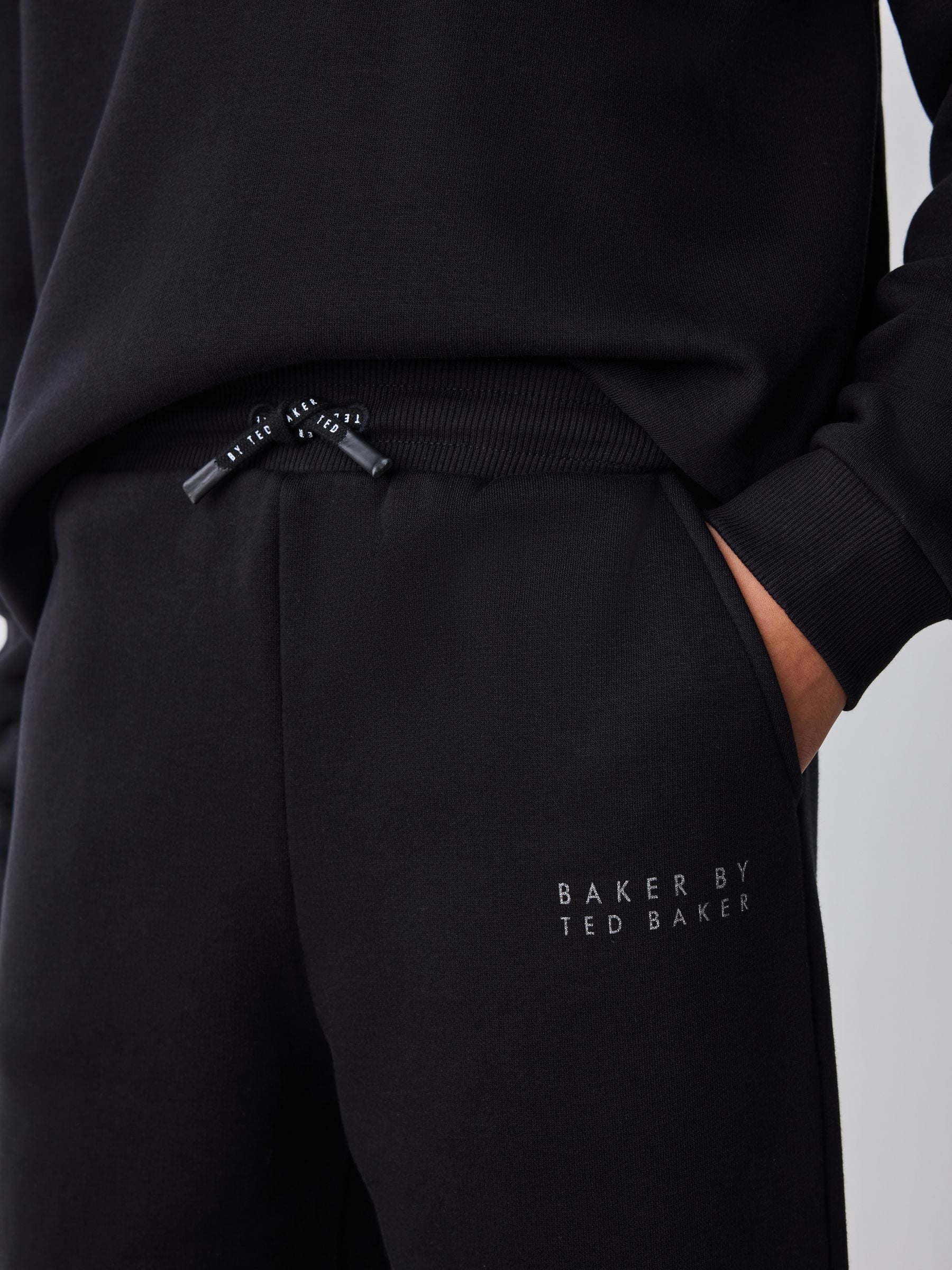 Dsiney Kidz - Baker by Ted Baker Black Foil Oversized Graphic Sweatshirt and Joggers Set image 5