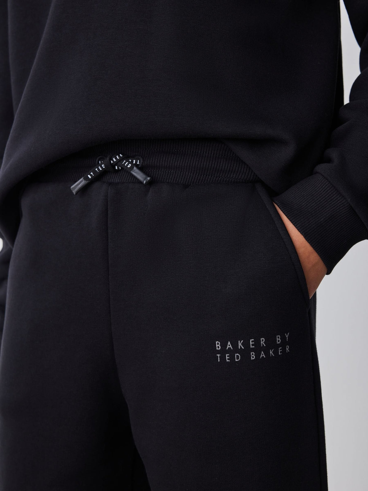 Dsiney Kidz - Baker by Ted Baker Black Foil Oversized Graphic Sweatshirt and Joggers Set image 5
