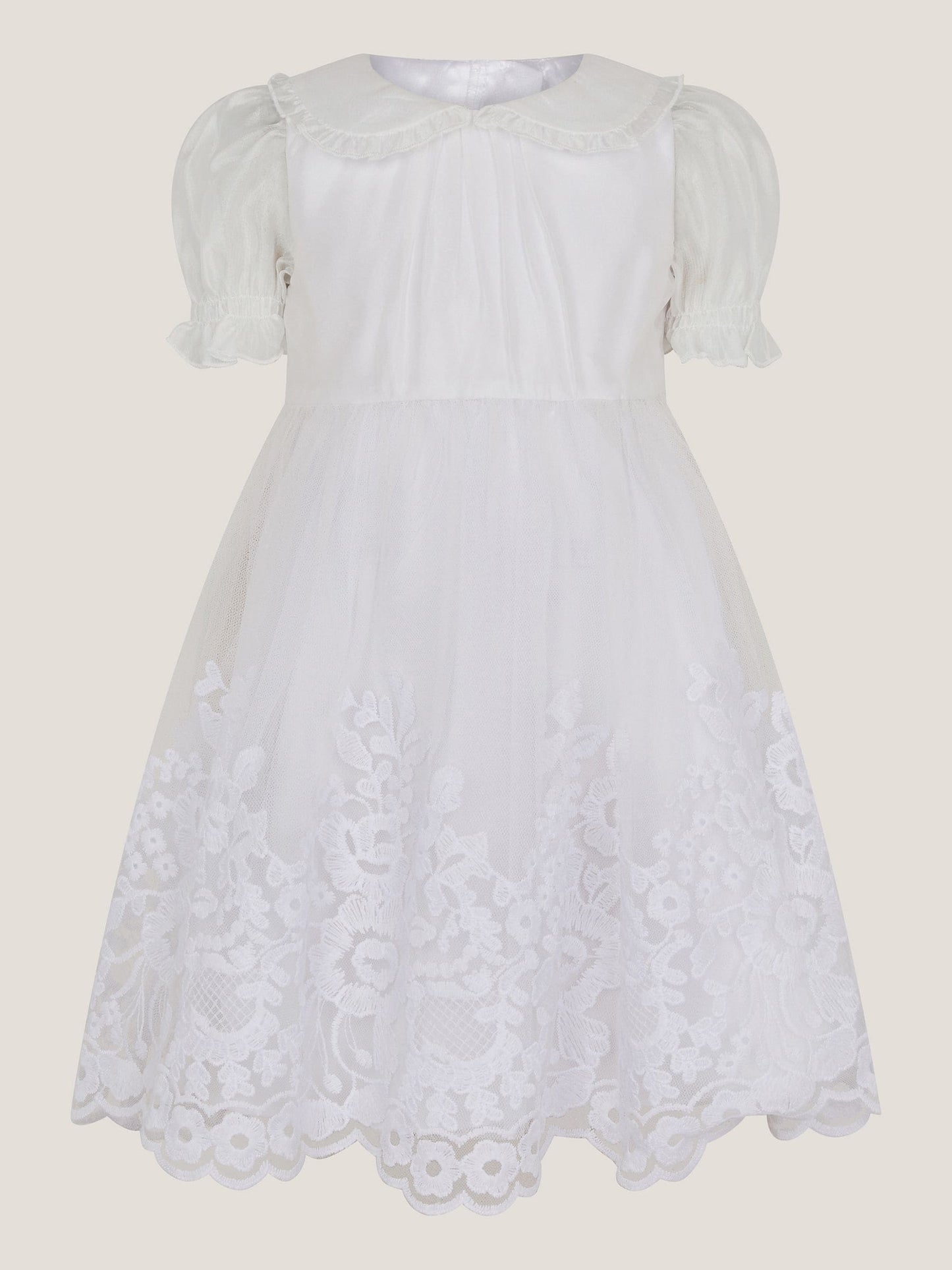 Monsoon White Baby Athena Floral Embroidered Dress image 2