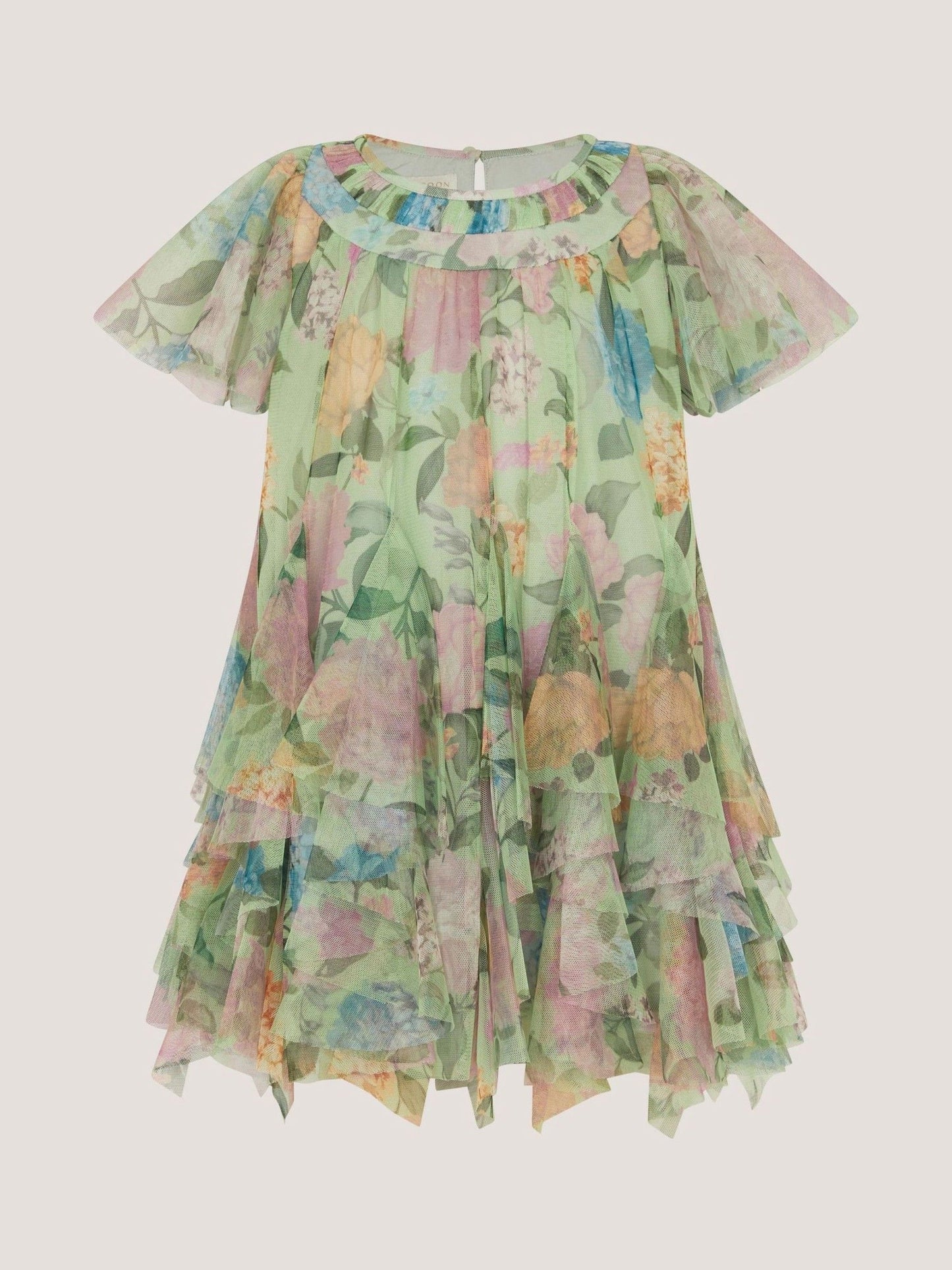 Monsoon Green Baby Nessa Floral Mesh Party Dress image 1