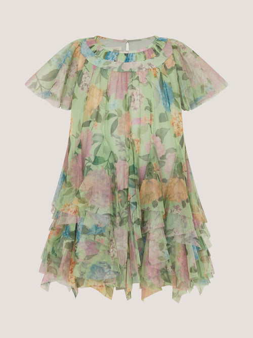 Monsoon Green Baby Nessa Floral Mesh Party Dress image 1