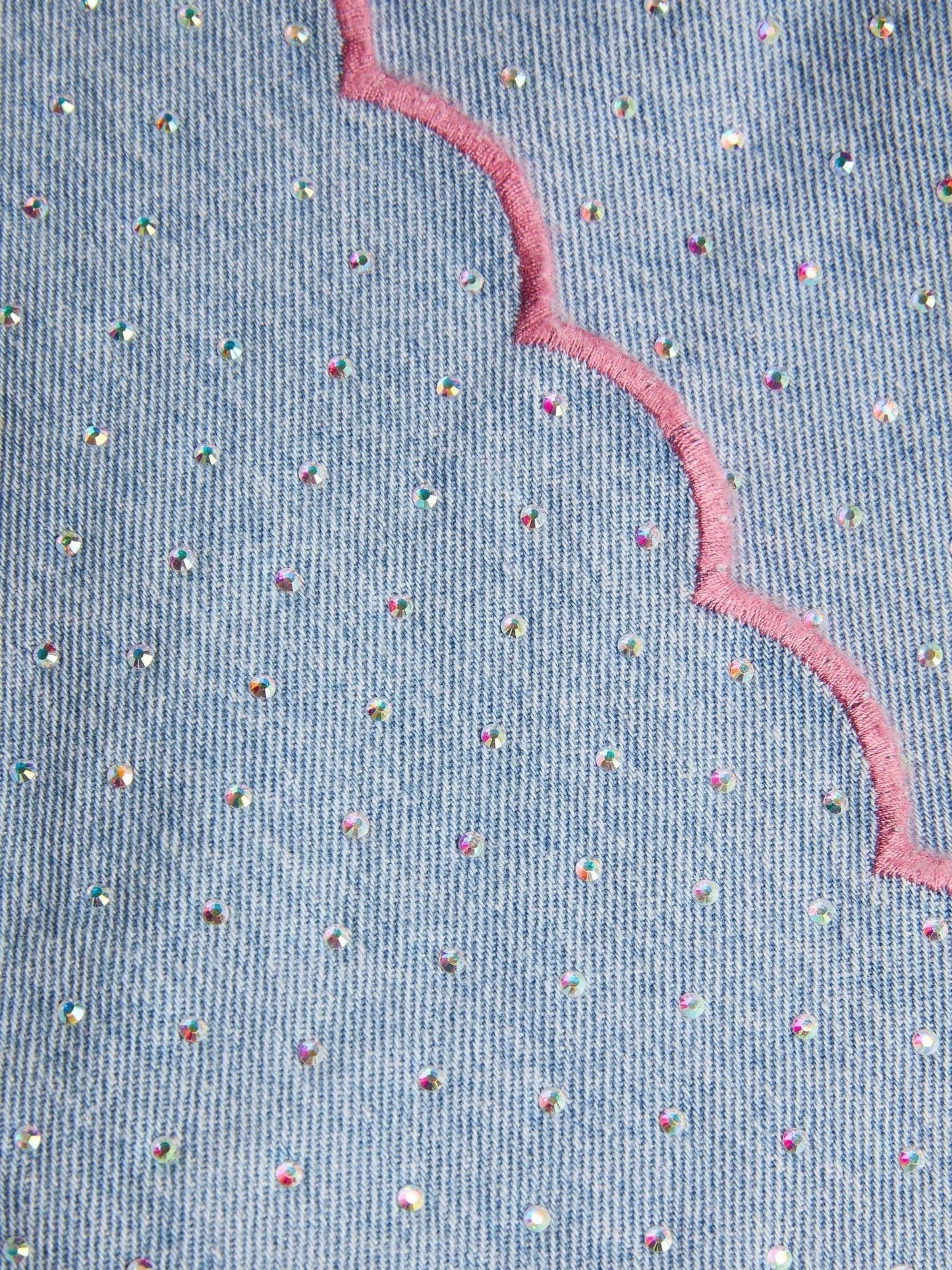 Monsoon Blue Rhinestone Scallop Denim Skort image 3