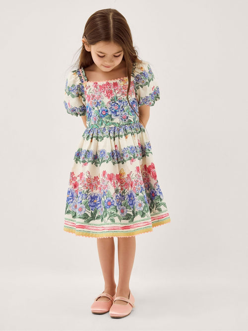 Monsoon Cream Clara Floral Puff Sleeve Dress image 1