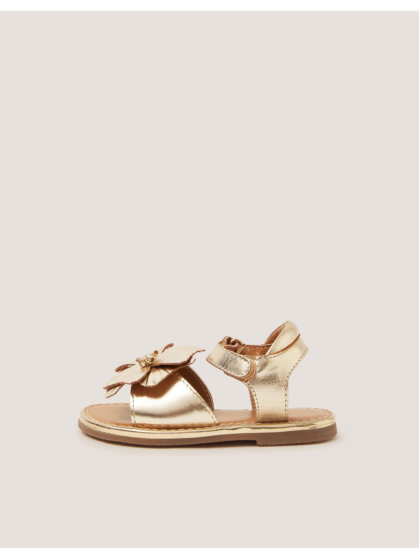 Monsoon Gold Baby Flower Metallic Leather Sandals image 1