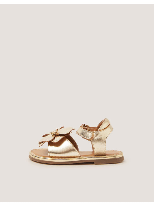 Monsoon Gold Baby Flower Metallic Leather Sandals image 1