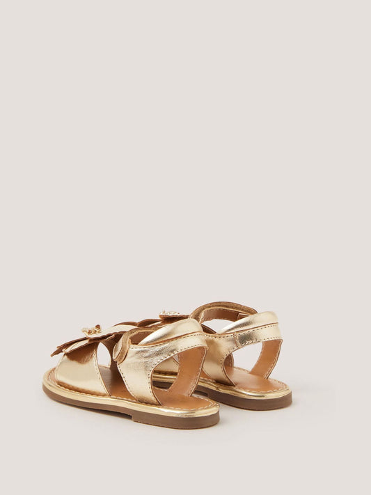 Monsoon Gold Baby Flower Metallic Leather Sandals image 2