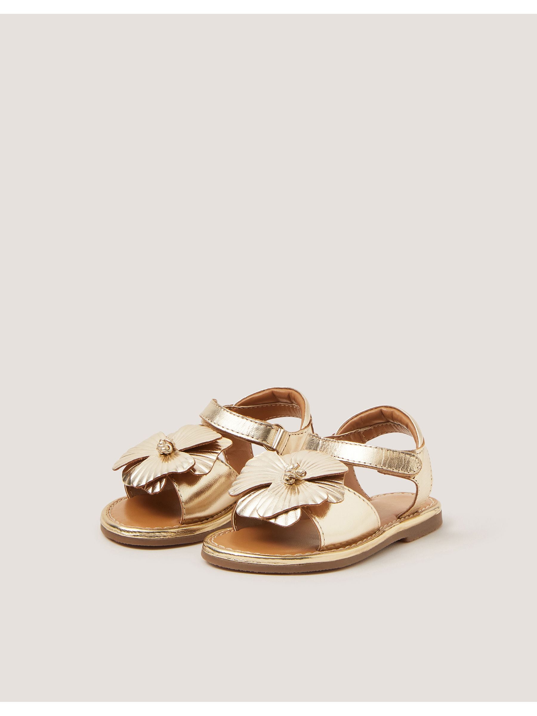 Monsoon Gold Baby Flower Metallic Leather Sandals image 3