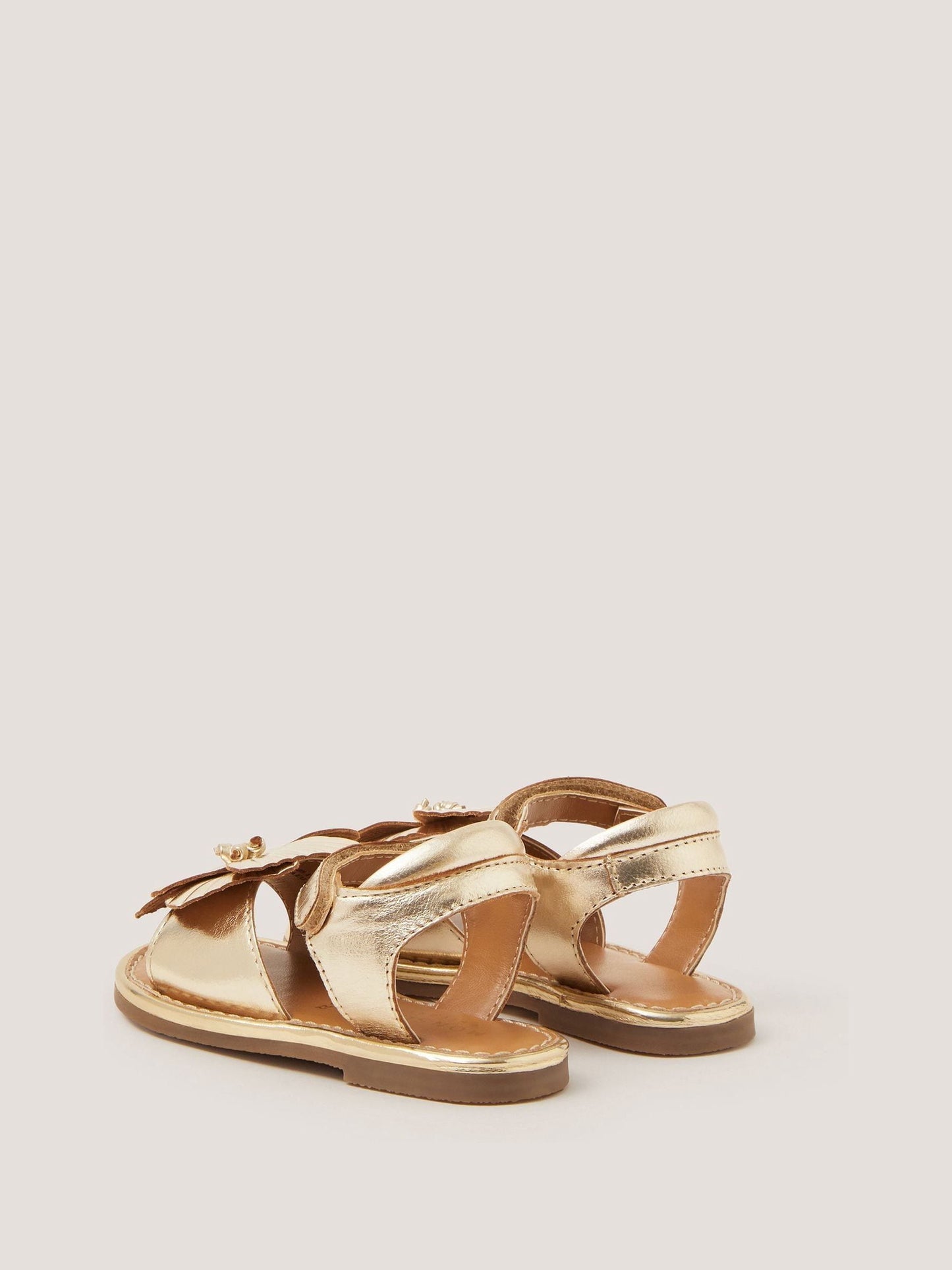 Monsoon Gold Baby Flower Metallic Leather Sandals image 4