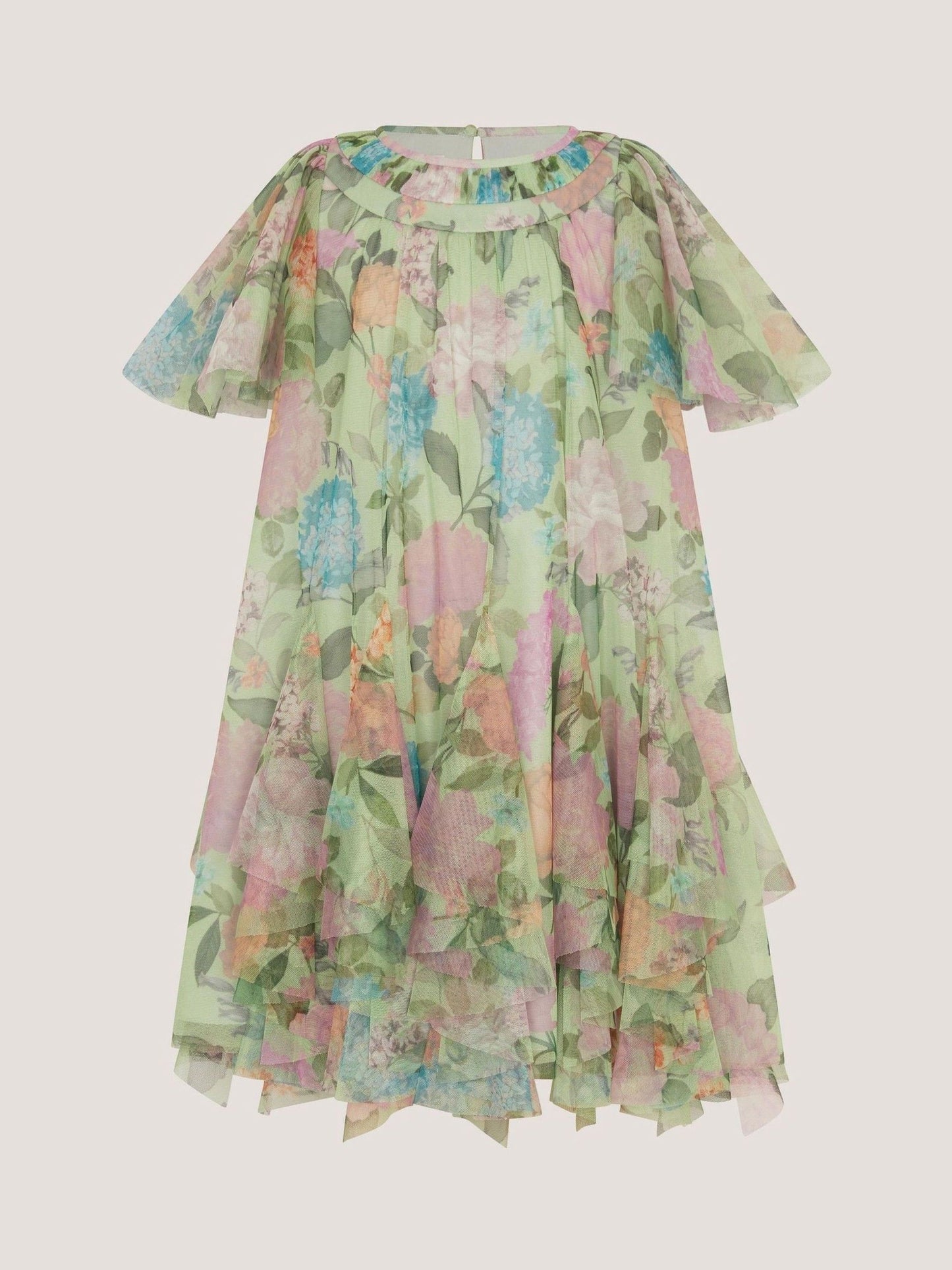 Monsoon Green Nessa Floral Ruffle Swing Dress image 2