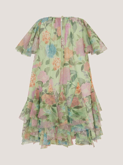Monsoon Green Nessa Floral Ruffle Swing Dress image 3