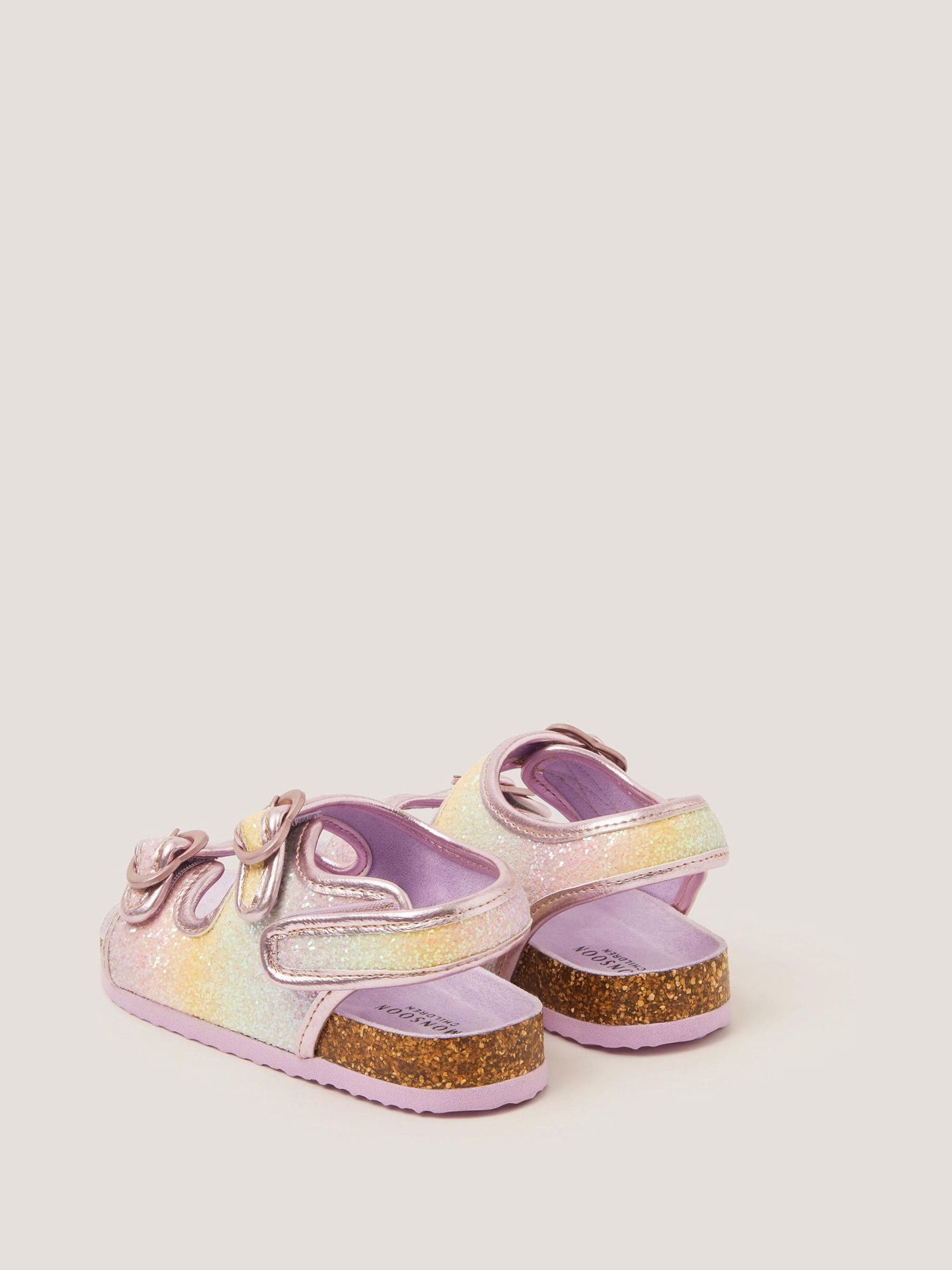Monsoon Purple Rainbow Heart Buckle Sandals image 3