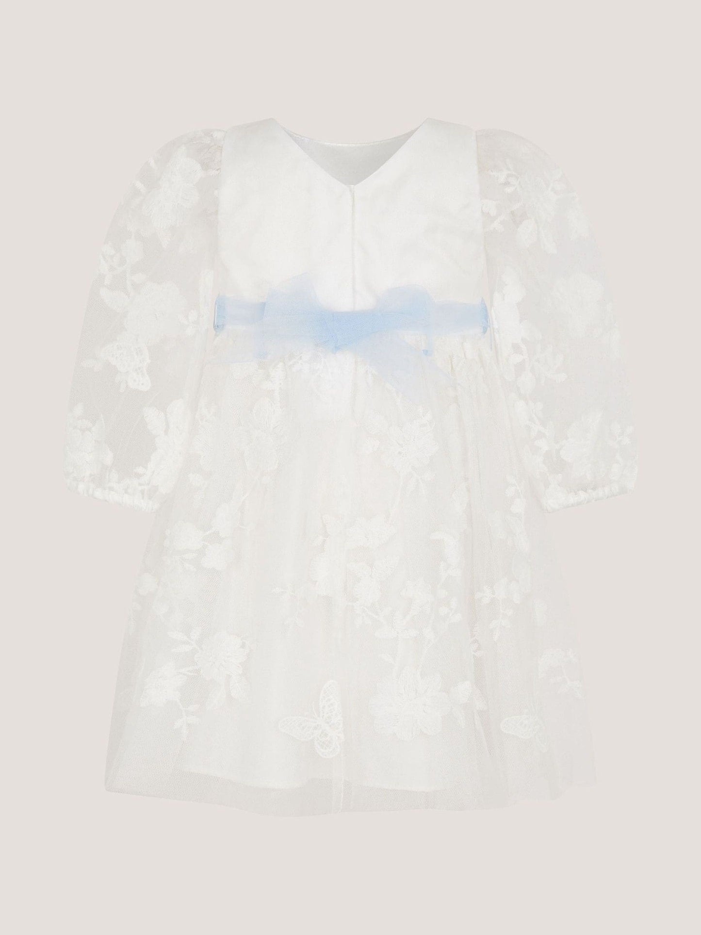 Monsoon Ivory Baby Beatrice Floral Embroidered Tulle Dress image 2