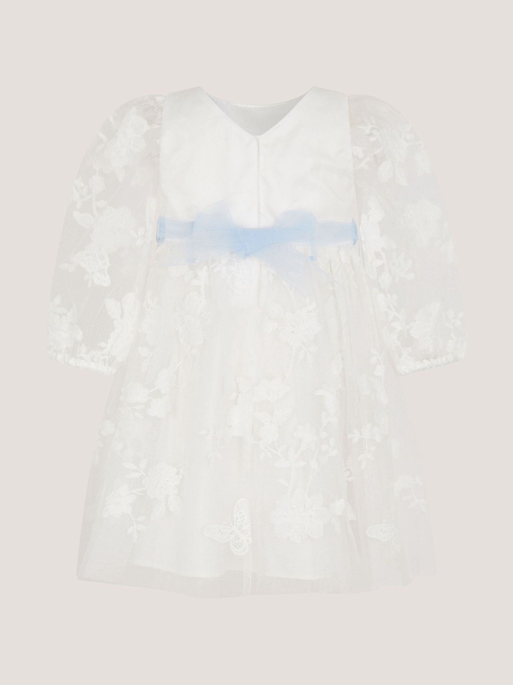 Monsoon Ivory Baby Beatrice Floral Embroidered Tulle Dress image 2
