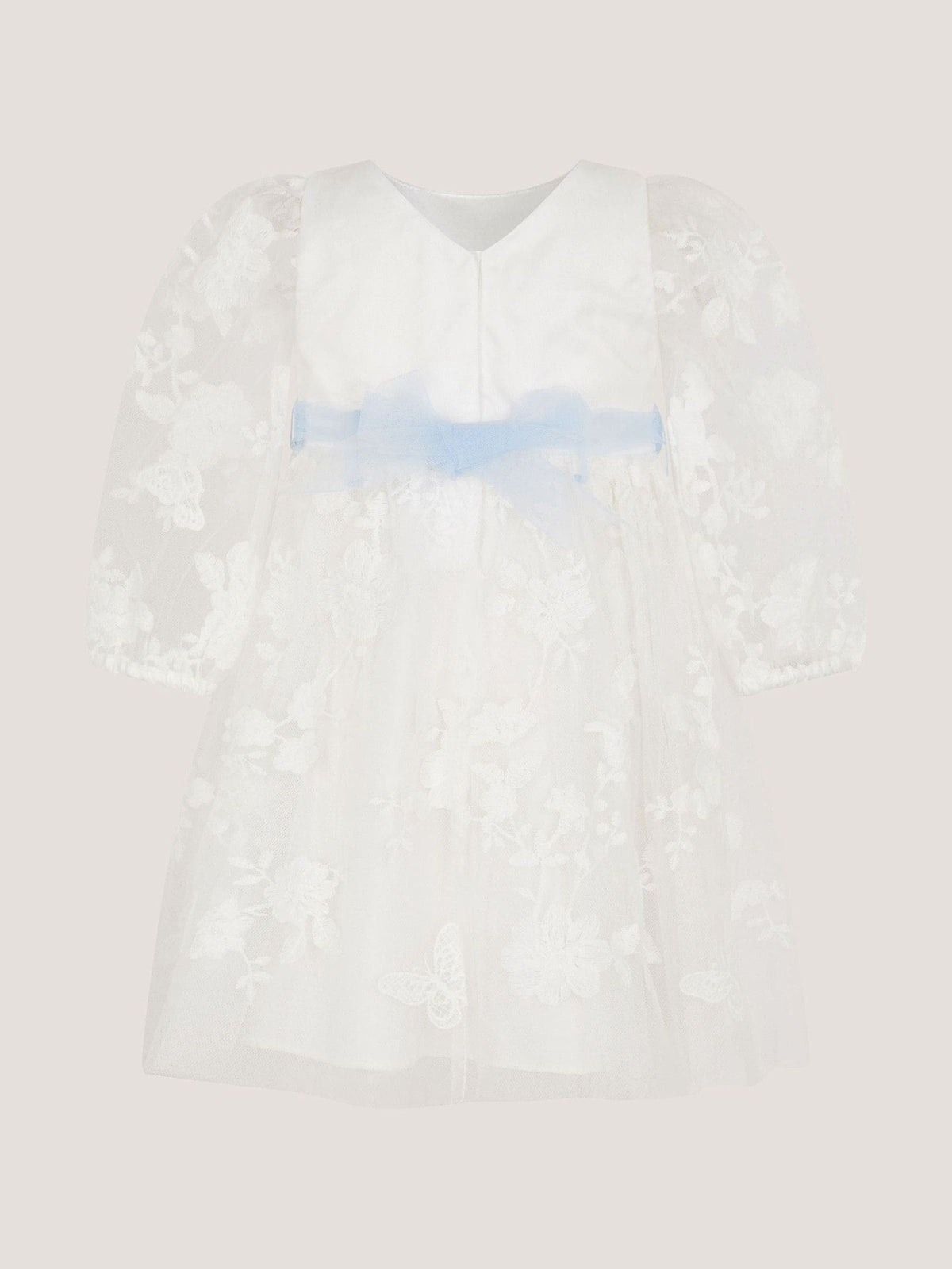 Monsoon Ivory Baby Beatrice Floral Embroidered Tulle Dress image 2