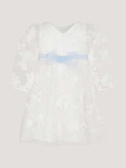 Monsoon Ivory Baby Beatrice Floral Embroidered Tulle Dress image 2