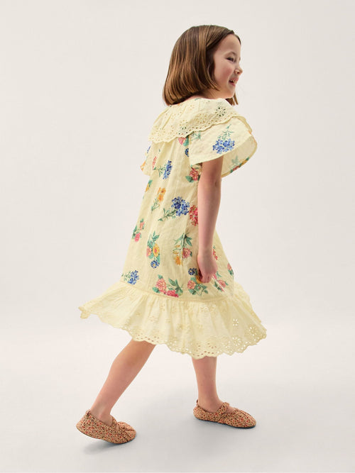 Monsoon Yellow Sasha Floral Broderie Dress image 1