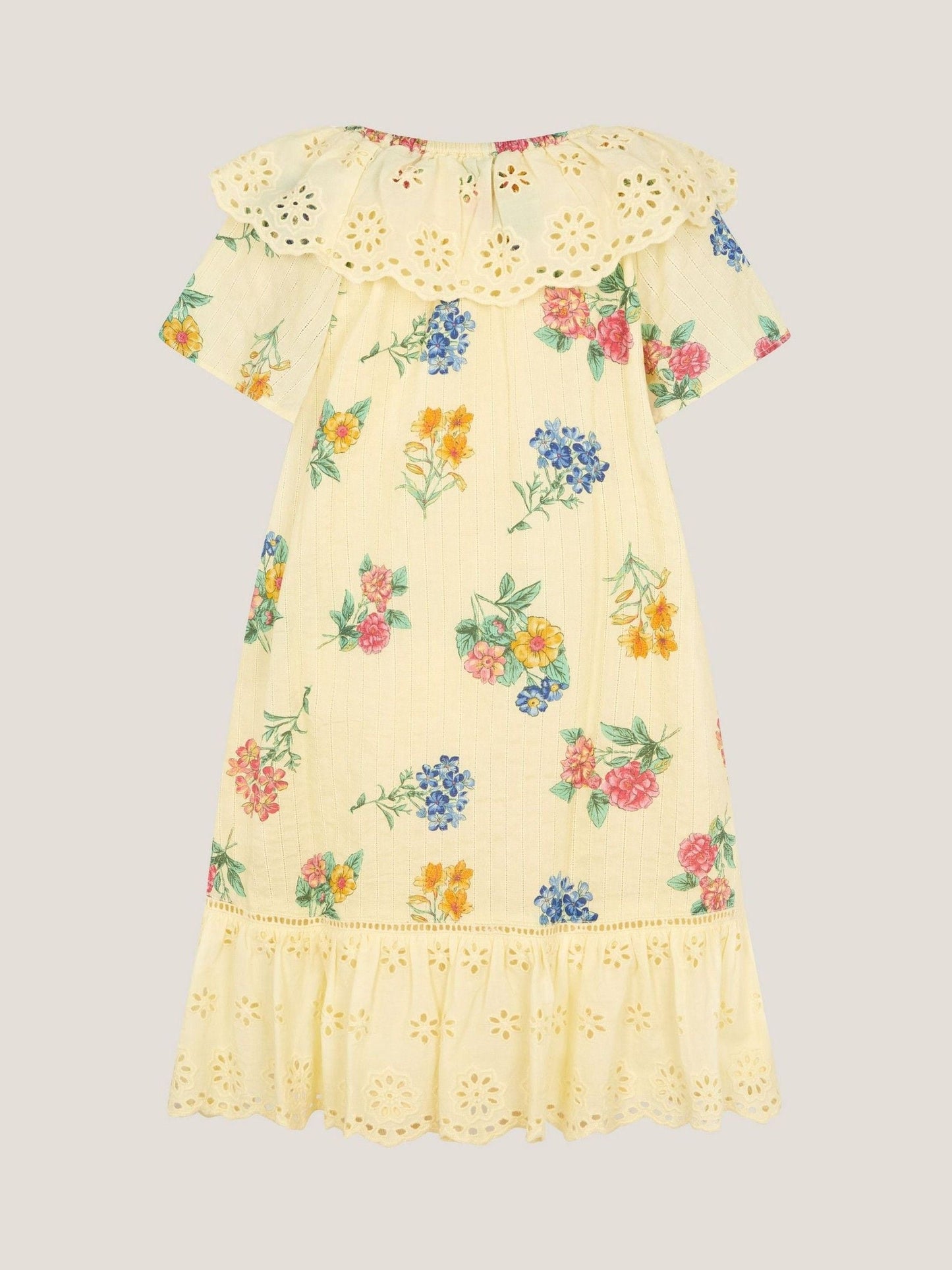 Monsoon Yellow Sasha Floral Broderie Dress image 4