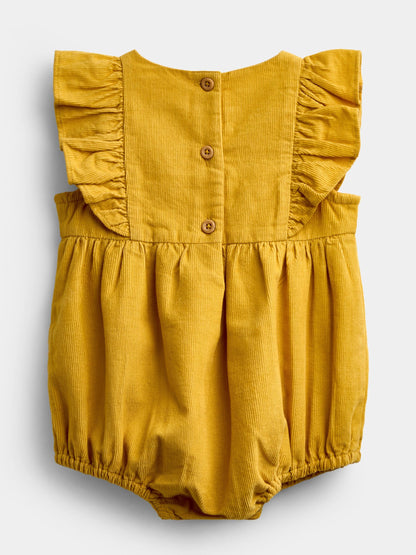 JoJo Maman Bébé Ochre Yellow Floral 3-Piece Romper Set image 5