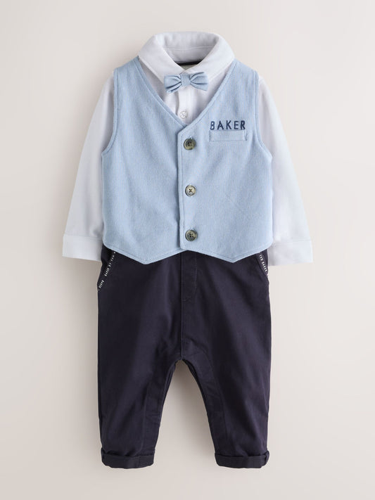 Dsiney Kidz - Baker by Ted Baker Blue Smart Mockable Waistcoat image 1