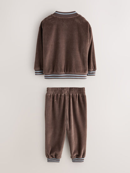 Baker by Ted Baker Brown 3 Piece Cord Jacket Blue T-Shirt and Joggers Set - image 12