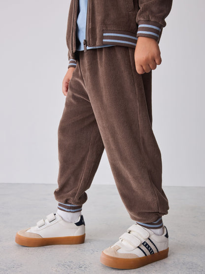 Baker by Ted Baker Brown 3 Piece Cord Jacket Blue T-Shirt and Joggers Set - image 3