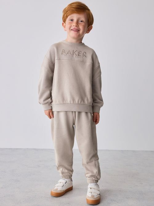 Dsiney Kidz - Baker by Ted Baker Stone Textured Sweatshirt and Joggers Set image 1
