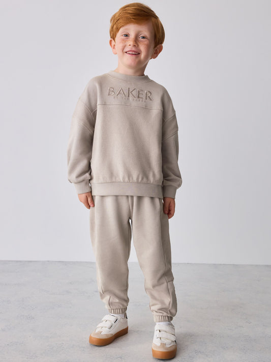 Dsiney Kidz - Baker by Ted Baker Stone Textured Sweatshirt and Joggers Set image 1