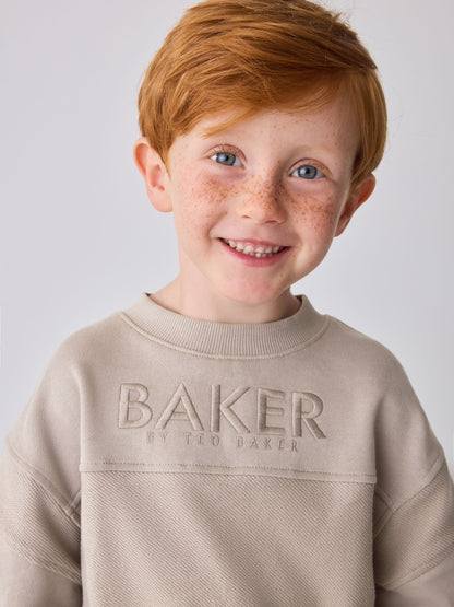 Dsiney Kidz - Baker by Ted Baker Stone Textured Sweatshirt and Joggers Set image 4