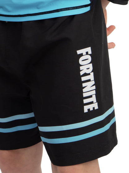 Character Blue Fortnite Long Sleeve Rash Guard And Swim Shorts Set image 7