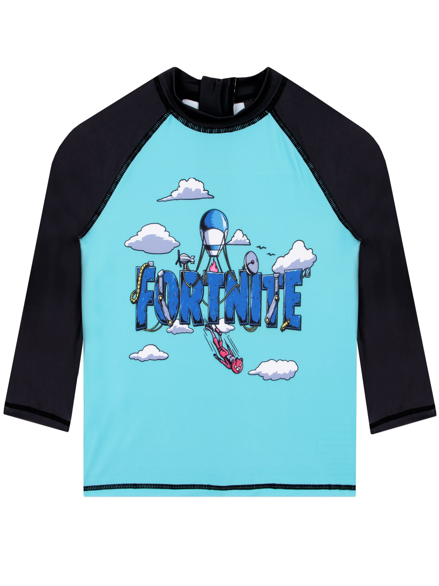 Character Blue Fortnite Long Sleeve Rash Guard And Swim Shorts Set image 8