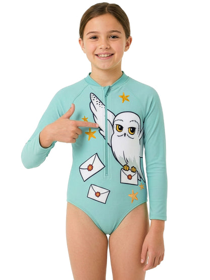 Character Blue Harry Potter Long Sleeve Hedwig Swimsuit image 3