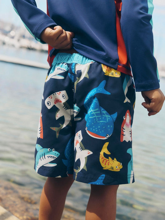 Boden Blue Swim Shorts image 1
