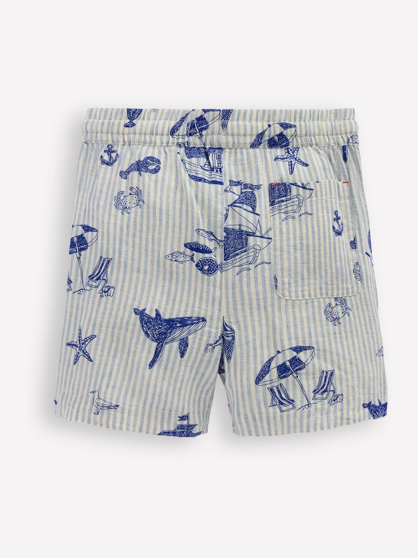 Dsiney Kidz - Boden Blue Cotton Linen Blend Shorts image 2