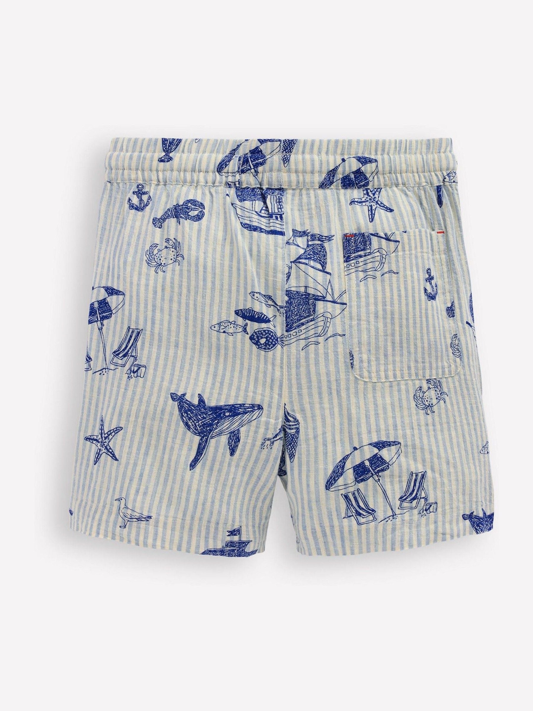 Dsiney Kidz - Boden Blue Cotton Linen Blend Shorts image 2