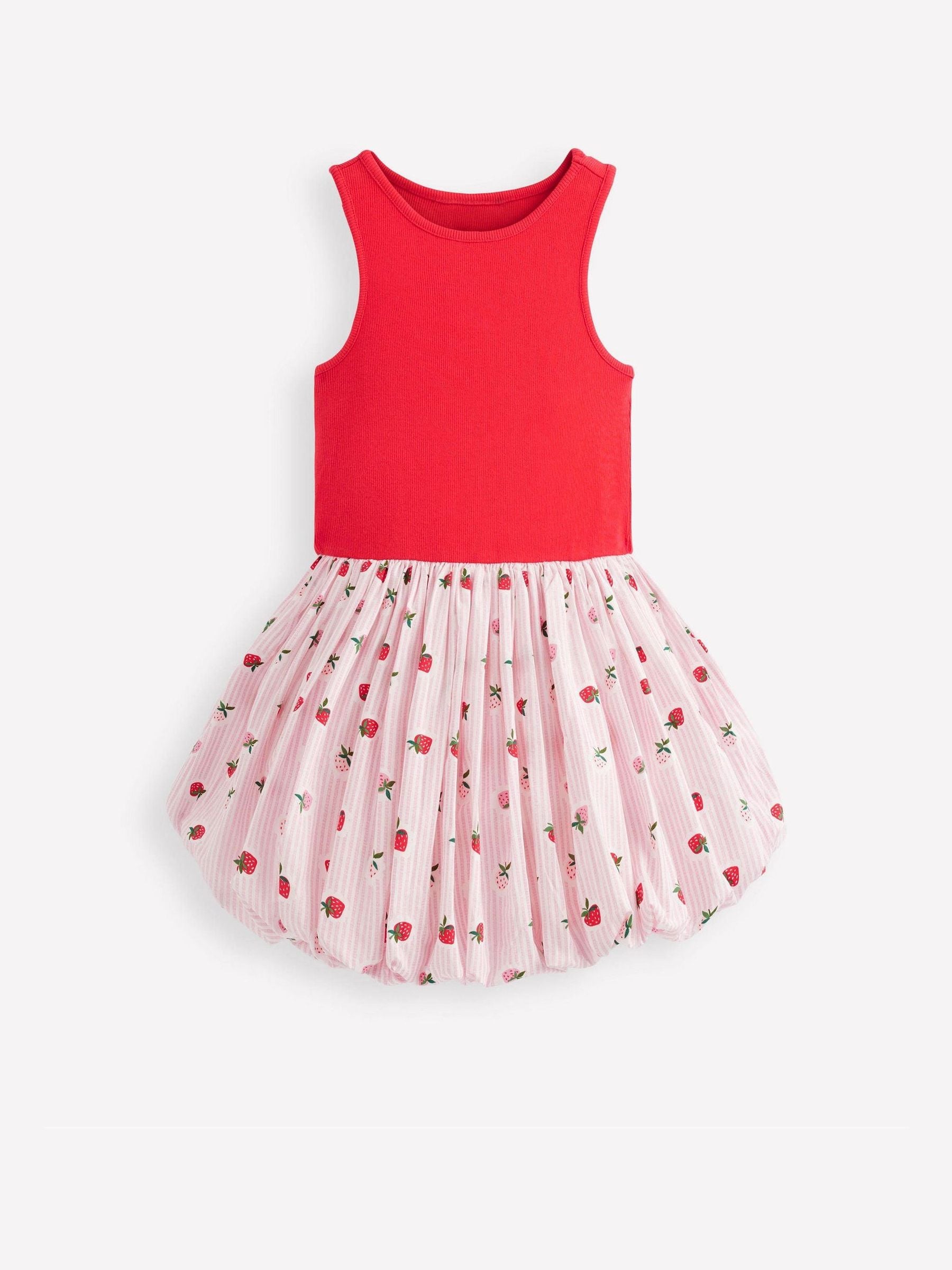 Boden Red Bubble Hem Rib Dress image 2