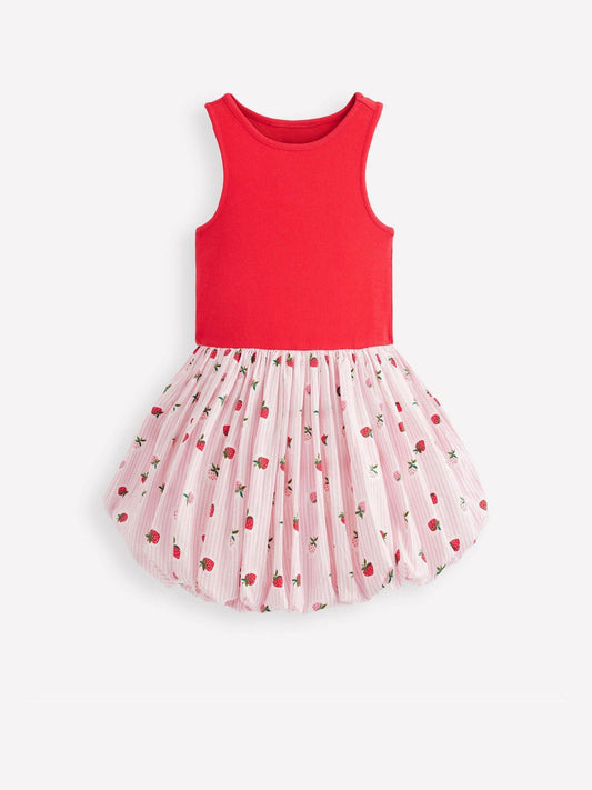 Boden Red Bubble Hem Rib Dress image 2